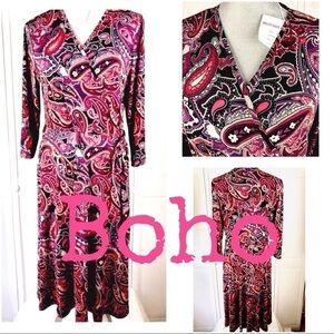 WESTSIDE CLOTHING COMPANY VINTAGE INSPIRED WRAP DRESS 0577